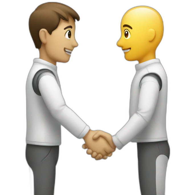 Ai and Human Shaking Hand emoji