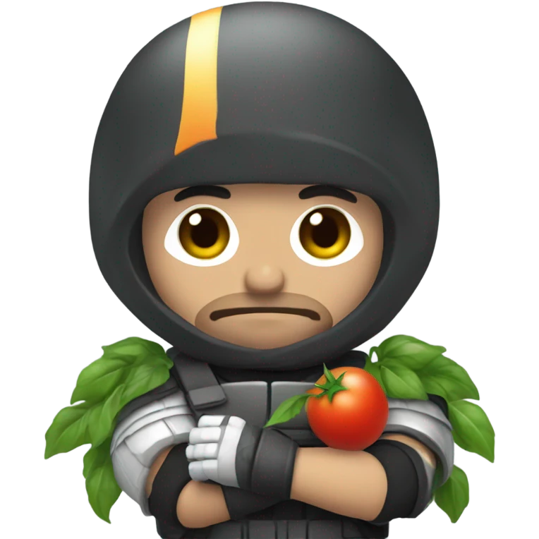 Marcus fenix holding a tomato emoji