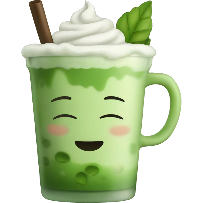 Iced matcha latte emoji