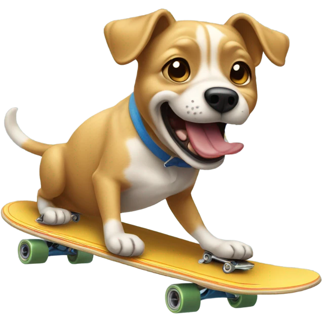 dog eating noodles on a skate board emoji
