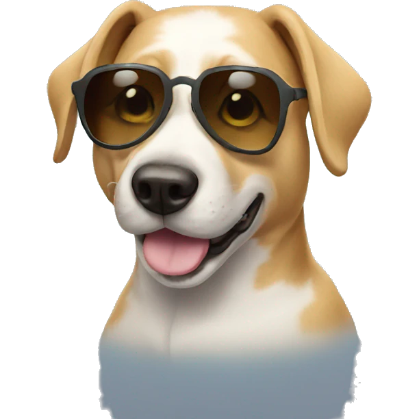 A dog with sunglasses emoji
