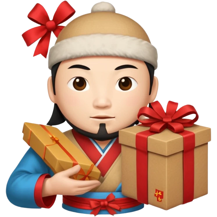 chinese Ming god hold carton box gift emoji