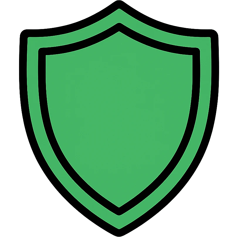 green shield icon with color outline emoji