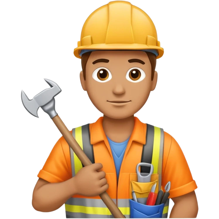 labour worker carrying tools emoji