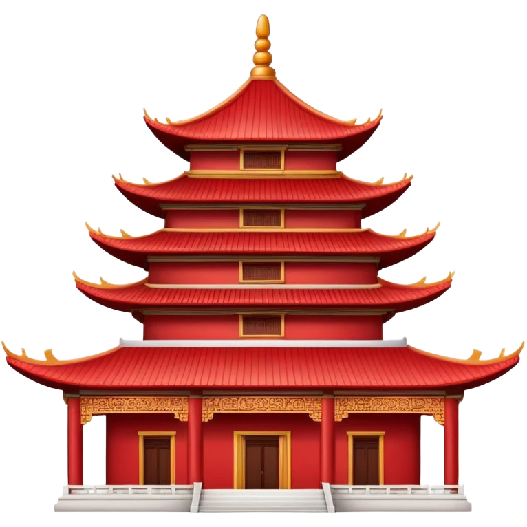 Basic Chinese temple icon, simplified architecture, symbolic representation emoji
