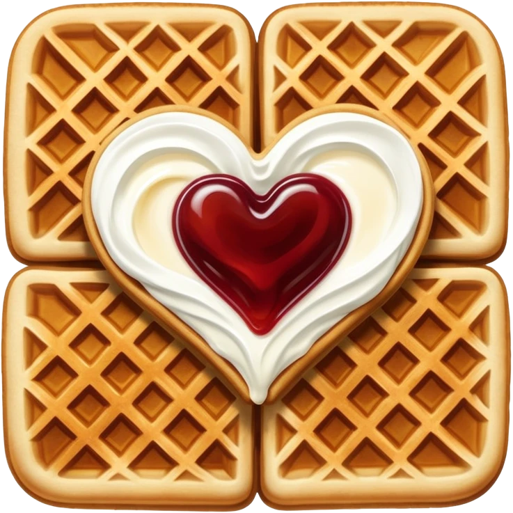 norwegian heart waffles with sour cream and jam emoji