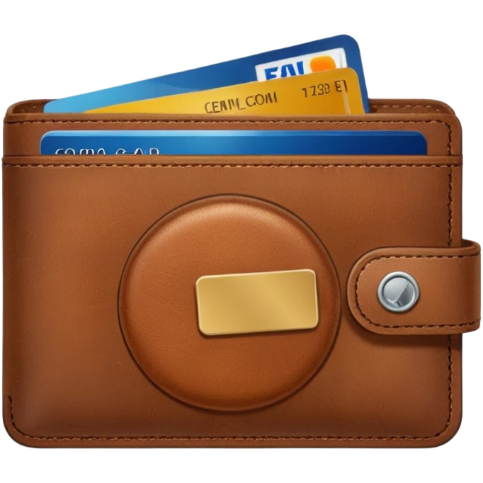 portefeuille marron avec billet et carte bancaire emoji