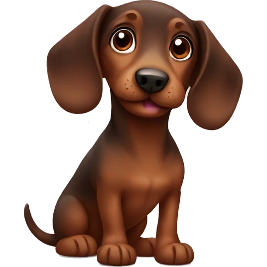 Cute brown Daushaund  emoji