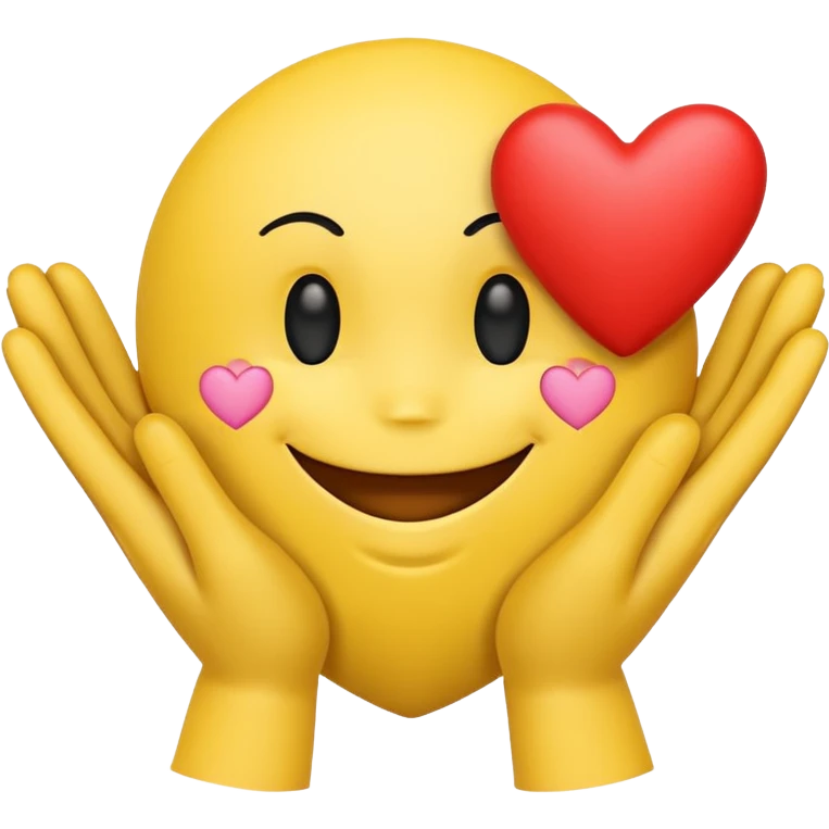 smiley face with heart hands  emoji