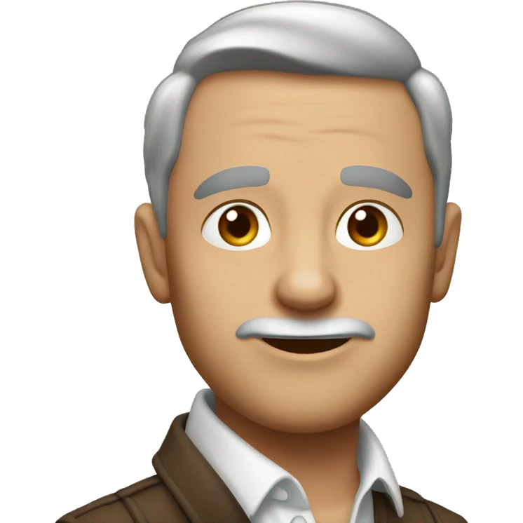 белый Парень с коричневыми волосам emoji