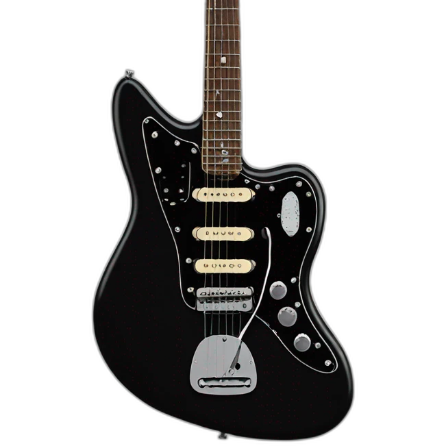 hyper realistic all black fender jaguar guitar with single coils pickup emoji