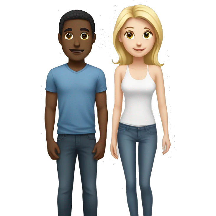 black guy and white girls emoji