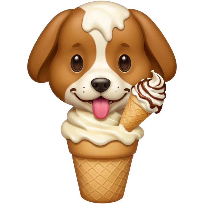 Dog eating ice cream emoji