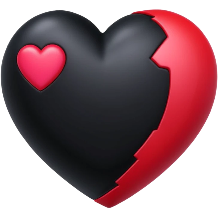 realistic 3d soft cute blackpink goth heart emoji