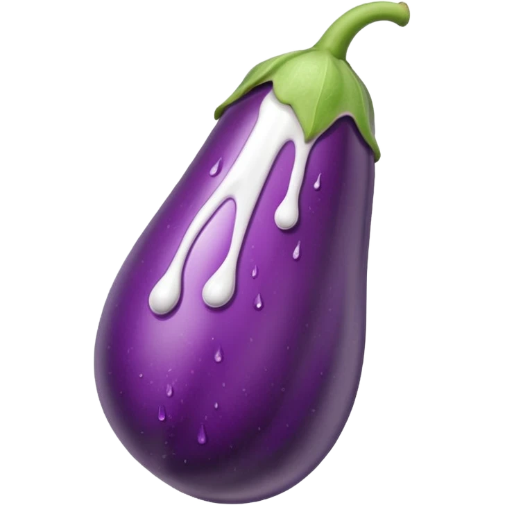 Long Eggplant dripping white liquid from the top emoji