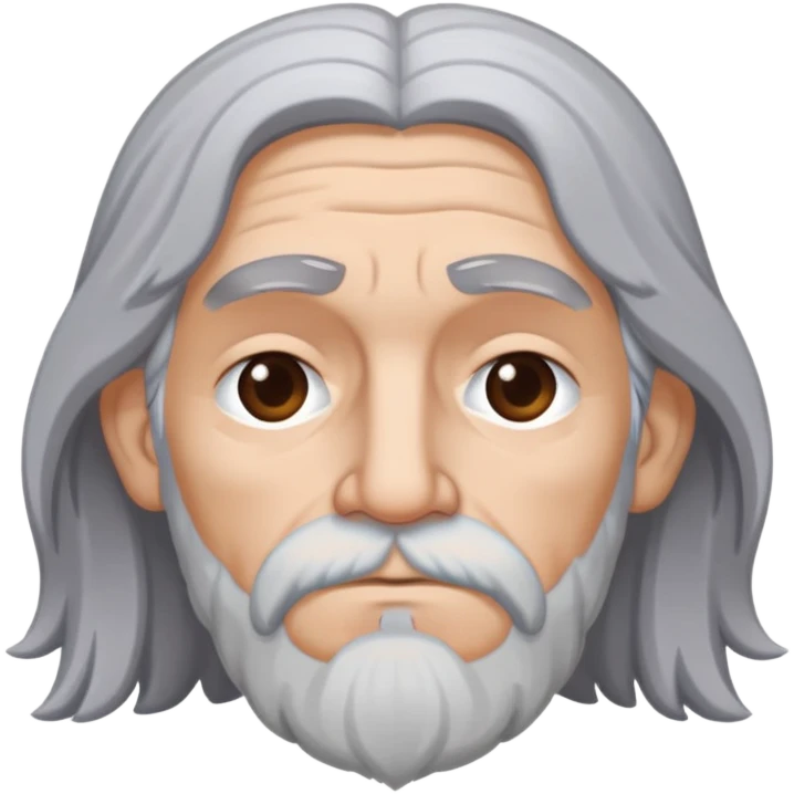 Gray haired hippie depressed emoji