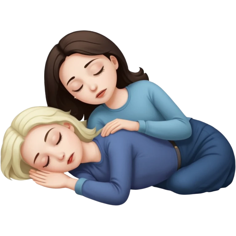 Girl laying on the ground, dead asleep  emoji