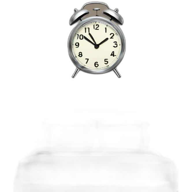 Alarm clock jumping on a bed emoji