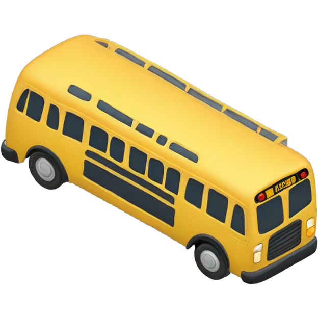 Short yellow bus, top view emoji