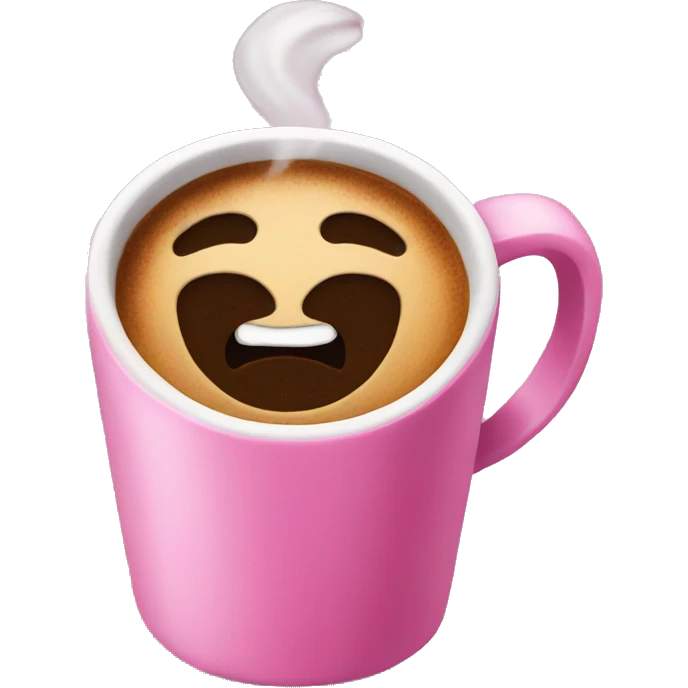Coffee in a pink cup  emoji