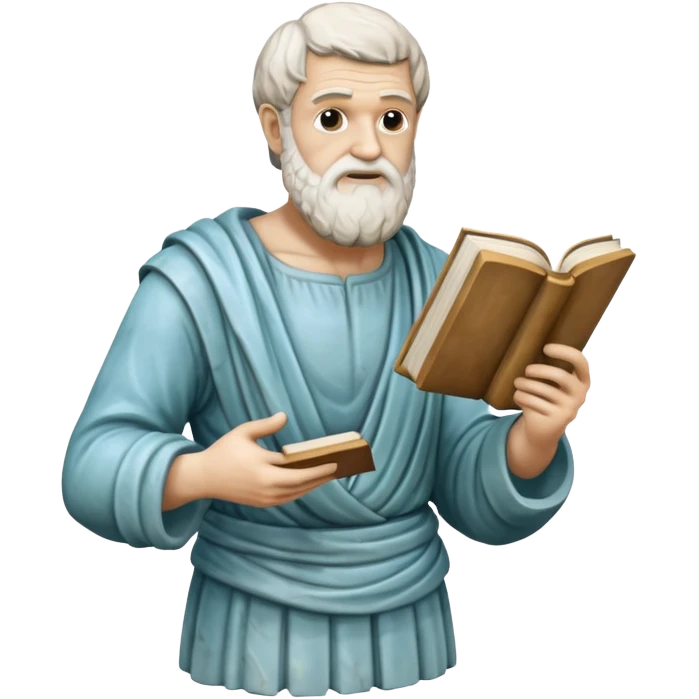 monument to Aristotle with a book emoji