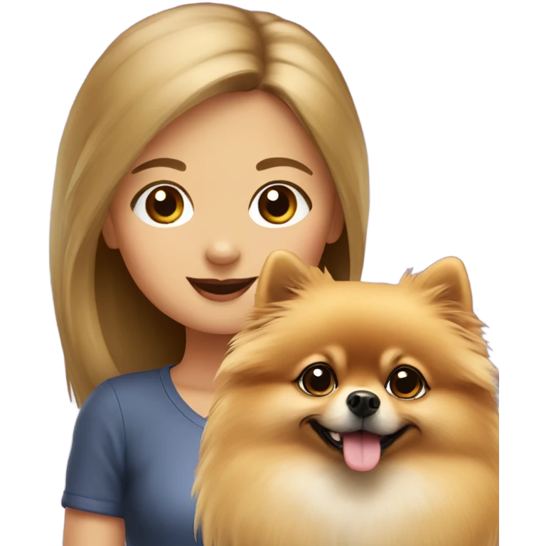 pomeranian with girl emoji