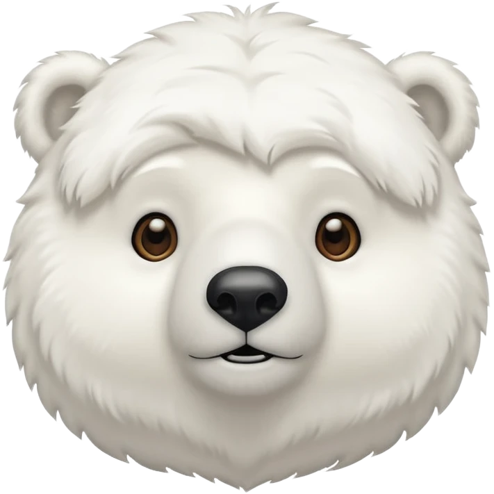 polar bear, simple, white fur, cute face emoji