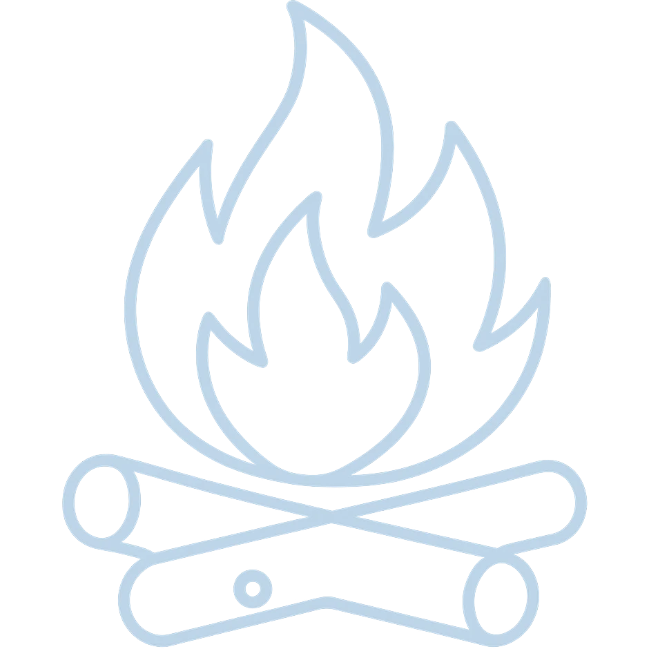 Add a minimal and clean blue tint to the white fire, with no background, keeping the look subtle and refined. emoji