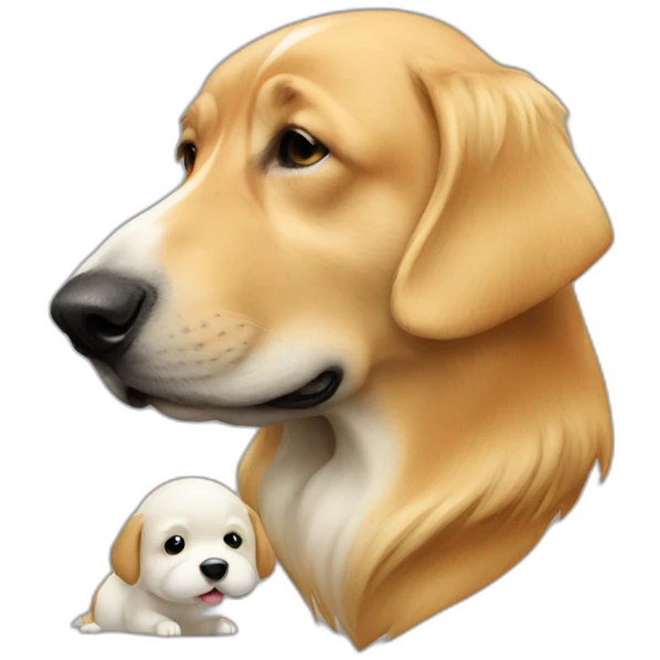 trump kissing a dog emoji