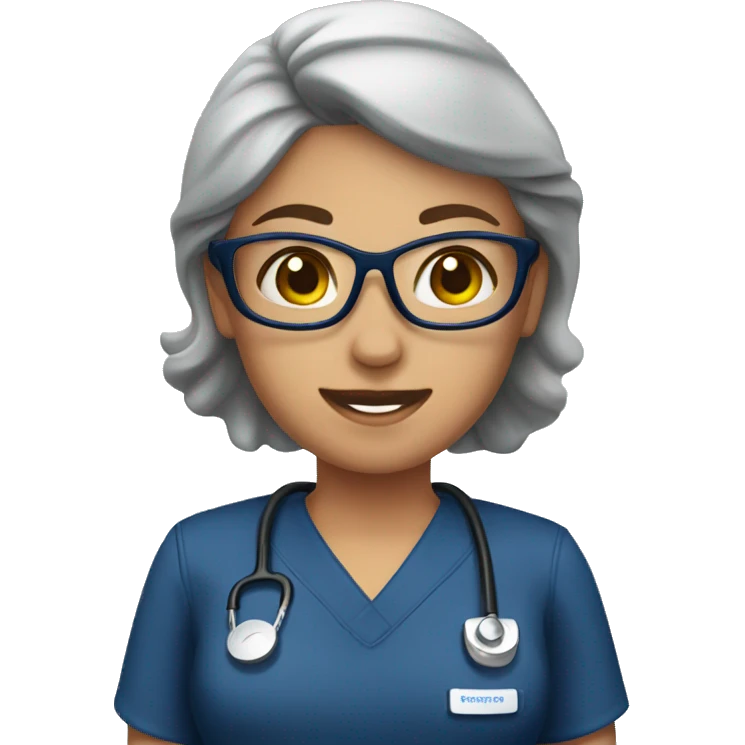 Nurse with navy scrubs emoji