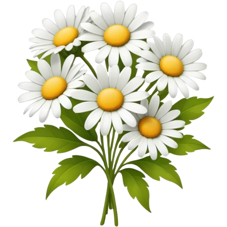 bouquet of 5 daisy emoji