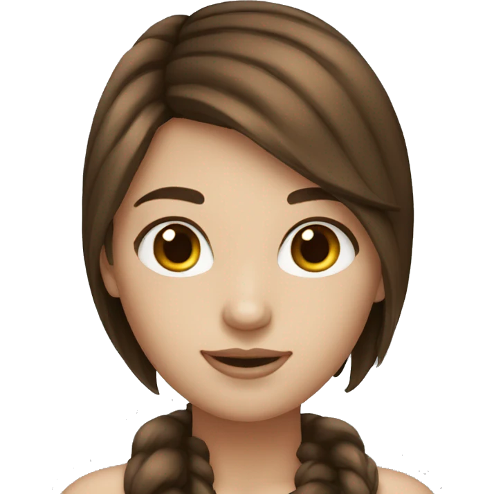 brown hair girl white skin emoji