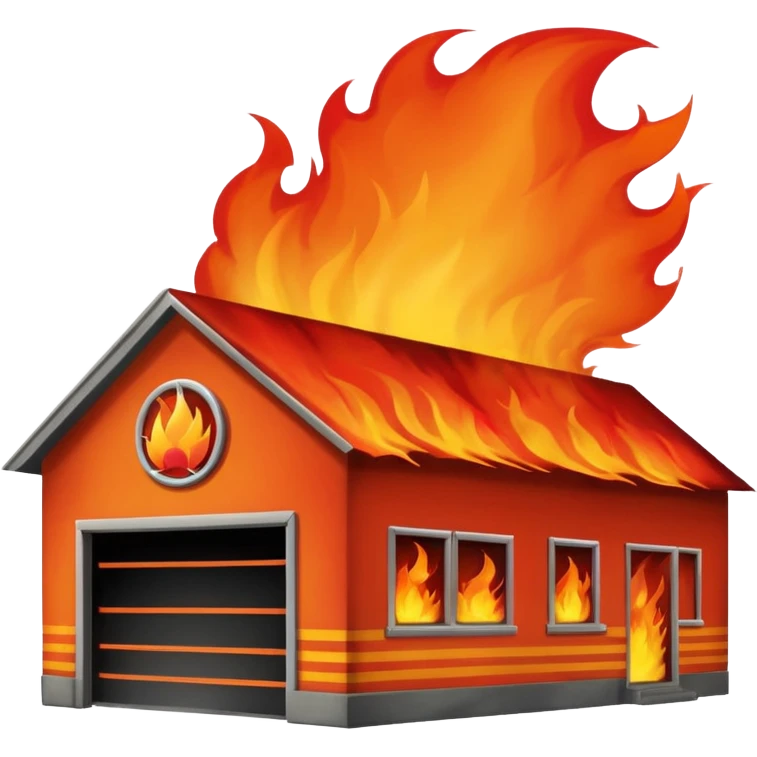warehouse fire, emergency emoji