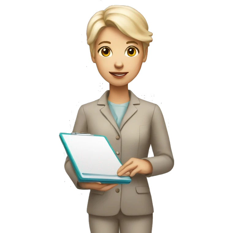 Psychotherapist holding clipboard very light skin emoji