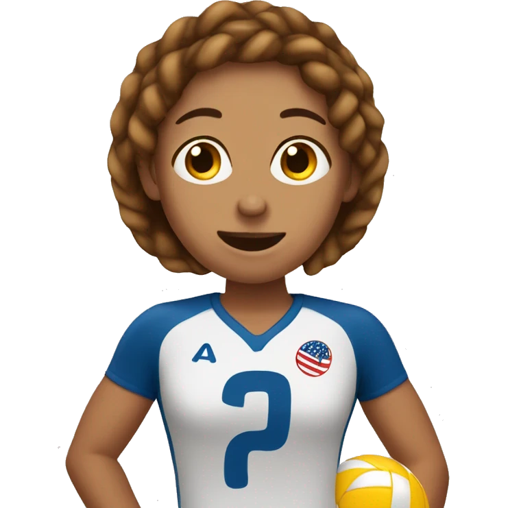 Volleyball player eating pretzel brown hair emoji