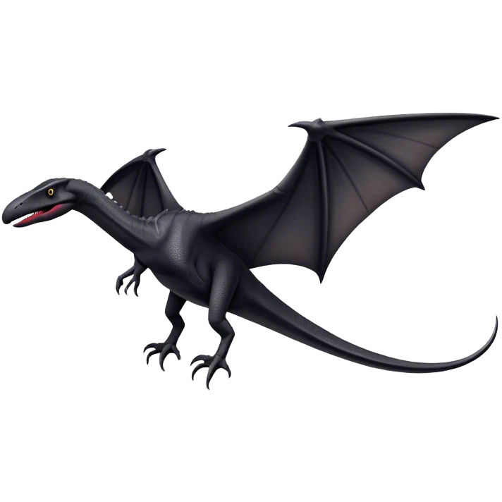 Black pterodactyl dinosaur accurate  emoji