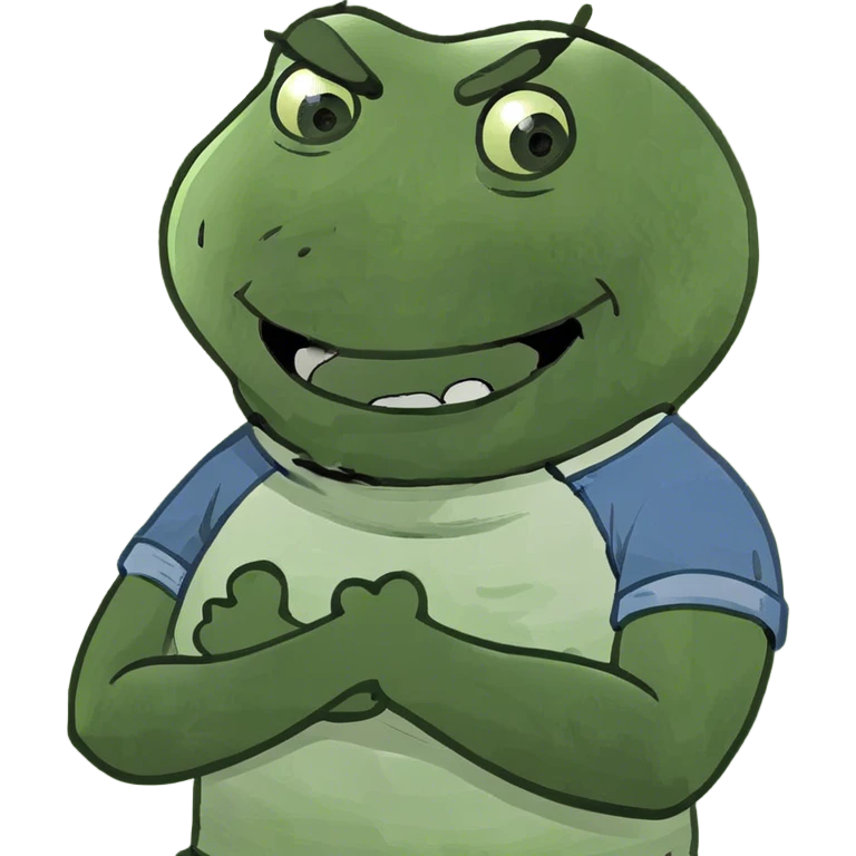 Arms crossing holding neck laughing but a bit angry  emoji