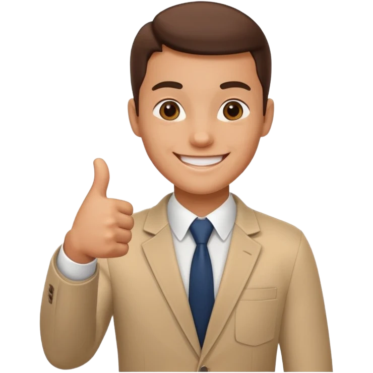 business student giving a thumbs up emoji