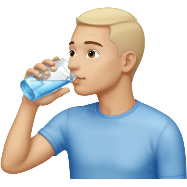 light man in profile drinking water emoji