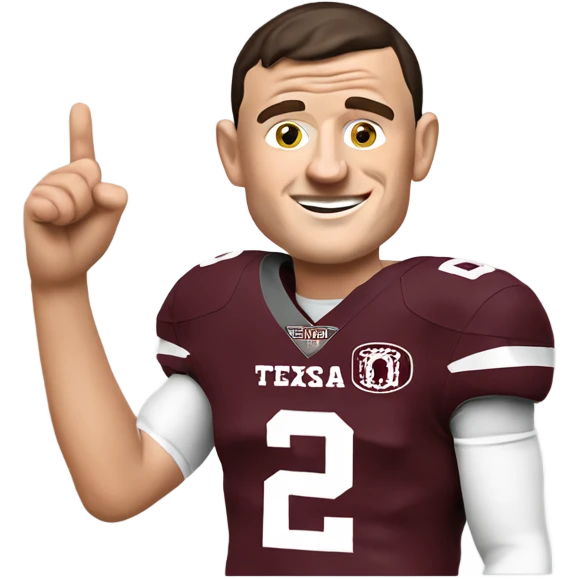 Johnny manziel in a Texas a&m maroon uniform holding up one thumb  emoji