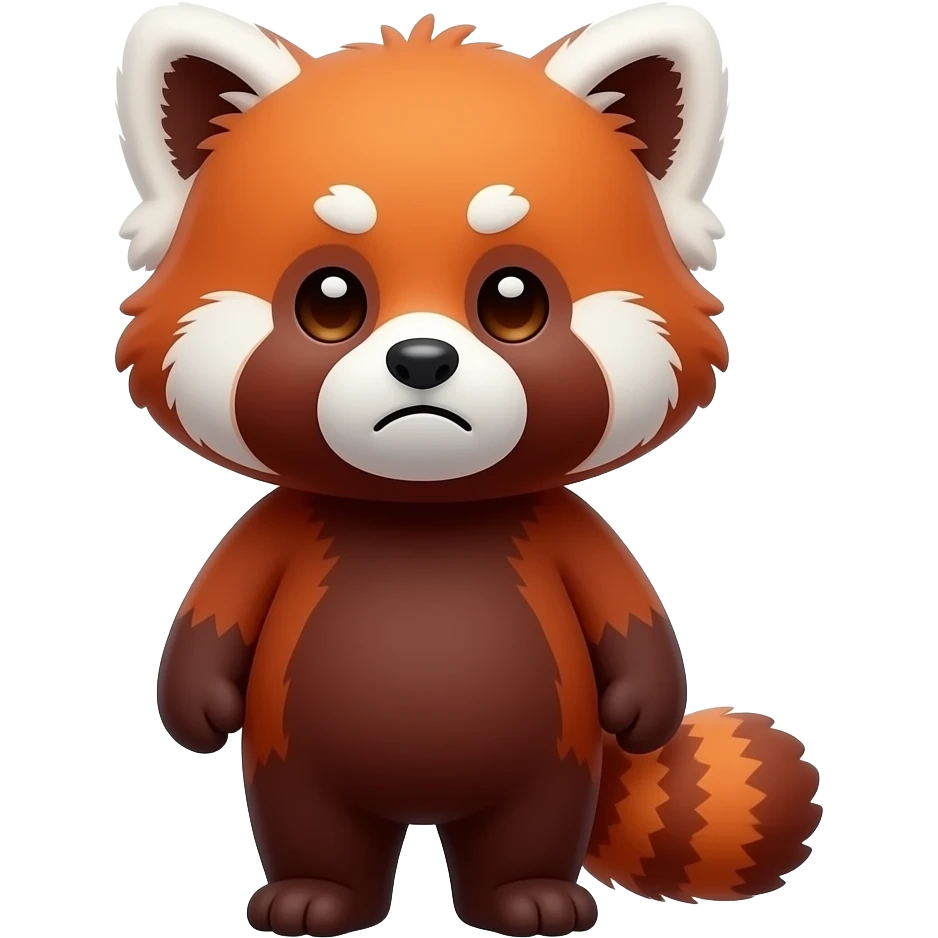 Sad red panda, cartoon emoji
