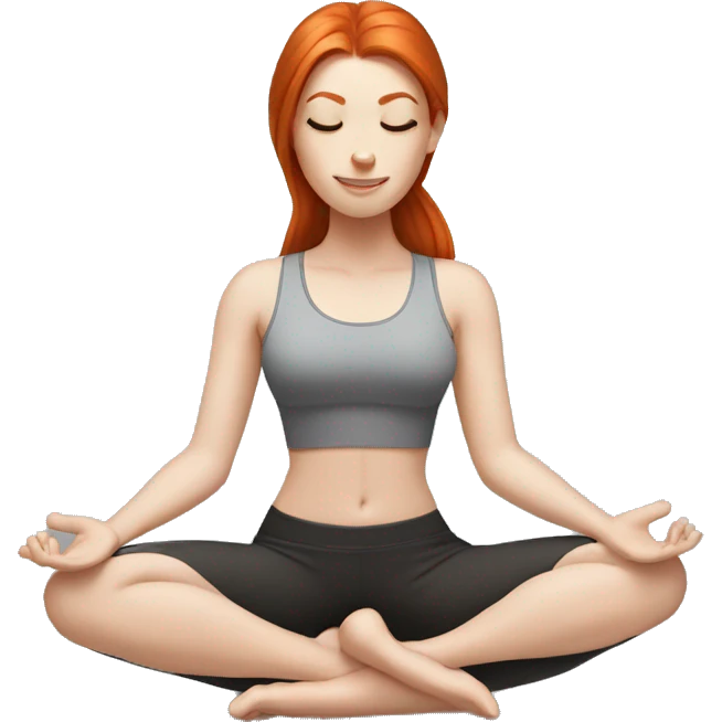 White girl redhead in a yoga position  emoji