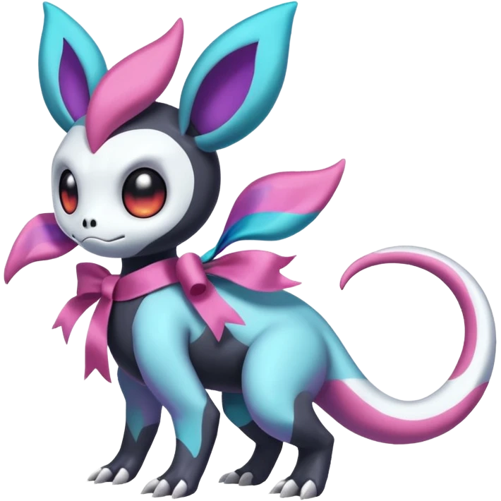 Shiny Duskull-Salandit-Sylveon-Fakémon-hybrid-creature (full body)  emoji