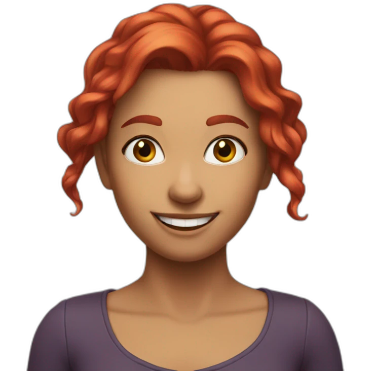 nina long red hair smille emoji