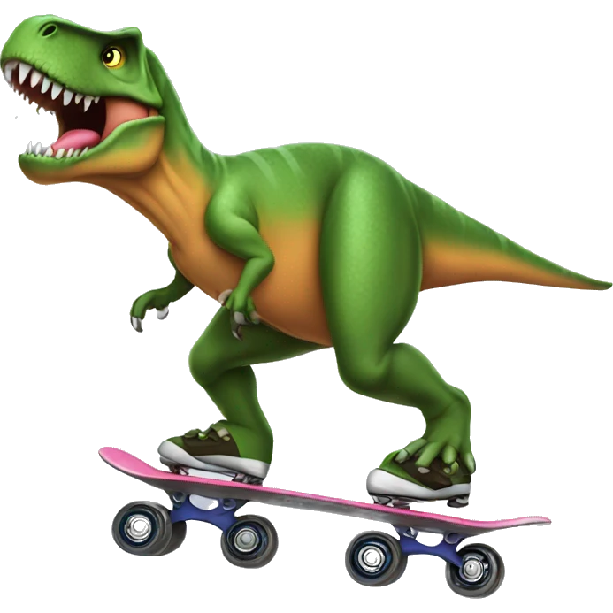 T-Rex in skates emoji