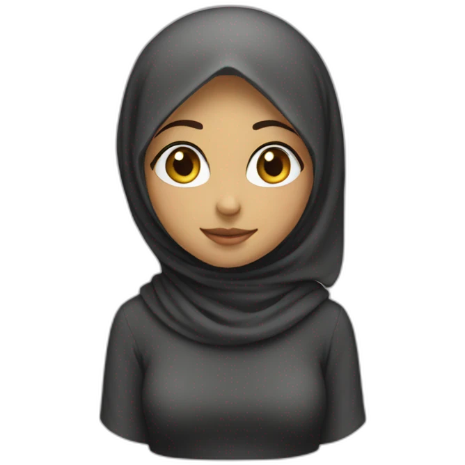 Hijab girl work on pc emoji