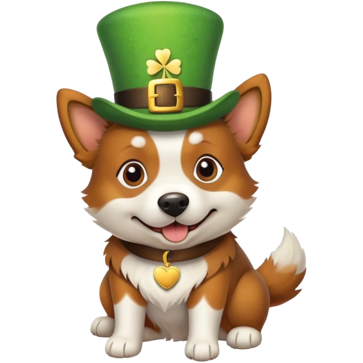 St Patrick’s day dog emoji