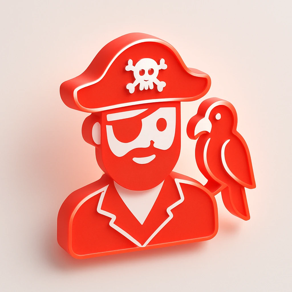 pirate with eye patch and parrot emoji