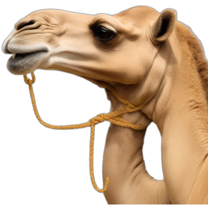 camel beating a hyphen emoji