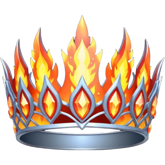 fantasy magic tiara of fire and ash low poly emoji